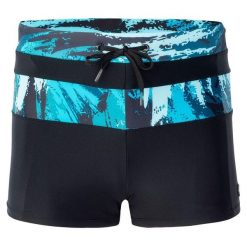 Męskie Spodenki Kąpielowe Tahu Z Nadrukiem Morskim. Czarne kąpielówki męskie AQUAWAVE, bez wzorów, sportowe. Za 78.99 zł.