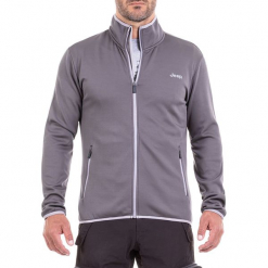 Bluza w kolorze ciemnoszarym. Szare bluzy rozpinane męskie Jeep, z nadrukiem. W wyprzedaży za 114.95 zł.