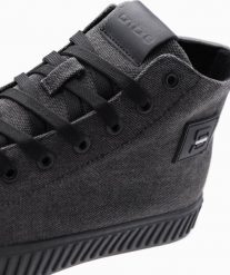 Męskie buty trampki canvas z wysoką cholewką czarne V1 OM-FOTH-0186 41. Brązowe trampki męskie Ombre, bez wzorów, przed kolano, bez zapięcia. Za 347.95 zł.