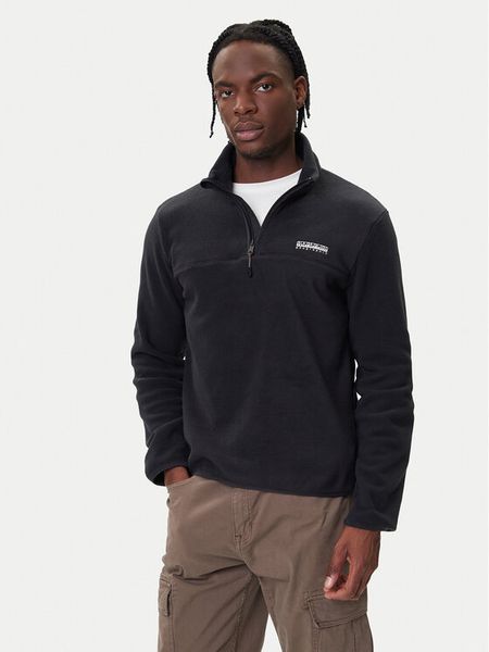 Napapijri Polar T-Dergana NP0A88UZ Czarny Regular Fit. Czarne bluzy z polaru męskie Napapijri, m, bez wzorów, z polaru, bez ramiączek, bez kaptura. Za 399.99 zł.