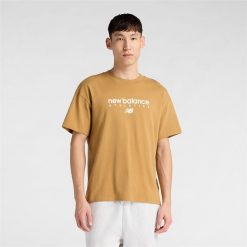 Koszulka męska New Balance MT61D0U5ABG – pomarańczowa. Brązowe t-shirty sportowe męskie New Balance, m, z aplikacjami, z dresówki, klasyczne, bez ramiączek. Za 139.99 zł.