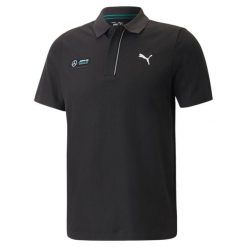 Koszulka polo z krótkim rękawem męska Puma MAPF1. Czarne koszulki polo męskie Puma, l, bez wzorów, bez kołnierzyka, bez ramiączek. Za 176.99 zł.
