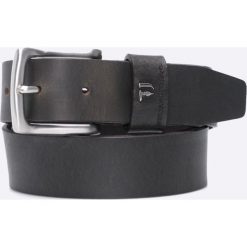 Trussardi Jeans - Pasek skórzany. Czarne paski męskie TRUSSARDI JEANS, w paski, z jeansu. W wyprzedaży za 199.90 zł.