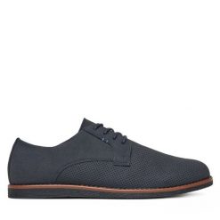 Półbuty Lanetti. Niebieskie codzienne półbuty męskie Lanetti, bez wzorów, bez obcasa, bez zapięcia. Za 119.99 zł.