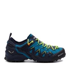 Trekkingi Salewa. Niebieskie buty trekkingowe męskie Salewa, bez wzorów, sportowe, bez obcasa, bez zapięcia. Za 869.99 zł.