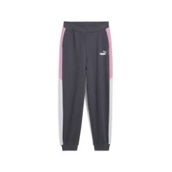 Młodzieżowe spodnie dresowe PUMA POWER PUMA Galactic Gray. Szara spodnie dresowe męskie Puma, bez wzorów, z dresówki. Za 121.99 zł.