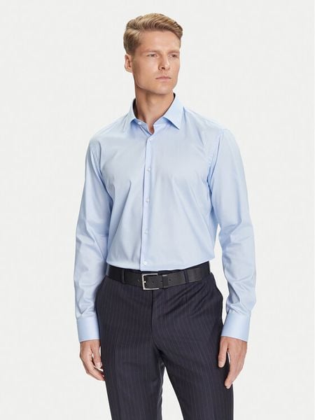 BOSS Koszula H-Joe 50545145 Błękitny Regular Fit. Niebieskie koszule męskie Boss, m, bez wzorów, z bawełny, bez kołnierzyka, bez ramiączek. Za 339.99 zł.