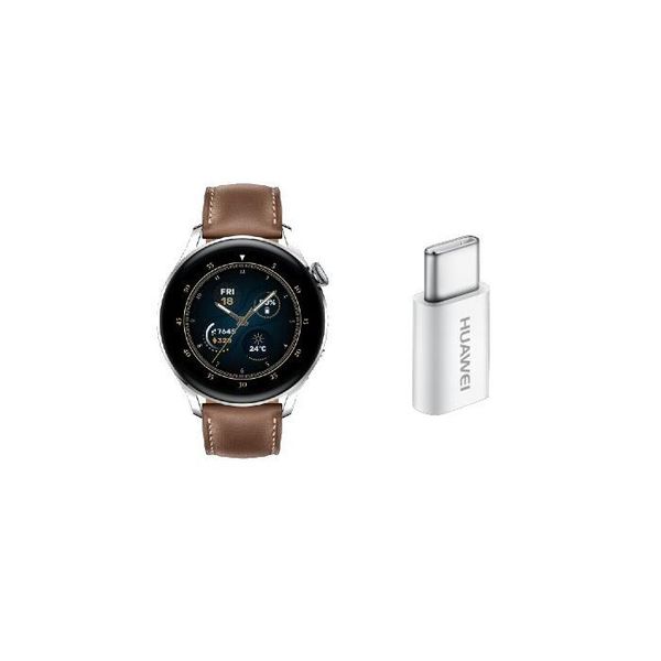 Smartwatch z adapterem 5v2a typu c Huawei Watch 3 Classic. Brązowe zegarki smartwatch Huawei. Za 2,430.00 zł.