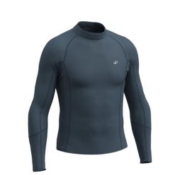 Top UV surfingowy męski Decathlon 100 długi rękaw. Niebieskie koszulki męskie z długim rękawem Decathlon, m, bez wzorów, z elastanu, sportowe, bez kołnierzyka, bez ramiączek. Za 59.99 zł.