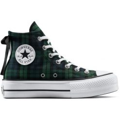 Adidasy Converse Chuck Taylor All Star Lift, Dla obu płci. Zielone buty zimowe męskie Converse, bez wzorów, retro, bez obcasa, bez zapięcia. Za 590.00 zł.