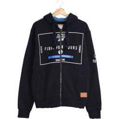 Granatowa Bluza Our Way. Czarne bluzy rozpinane męskie marki Born2be, z nadrukiem. Za 29.99 zł.