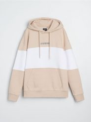 Bluza colorblock - beżowy. Brązowe bluzy nierozpinane męskie Sinsay, l, bez wzorów, bez ramiączek, bez kaptura. Za 59.99 zł.