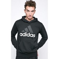 Adidas Performance - Bluza Essentials Linear. Czarne bluzy nierozpinane męskie adidas Performance, z nadrukiem, z bawełny. Za 249.90 zł.