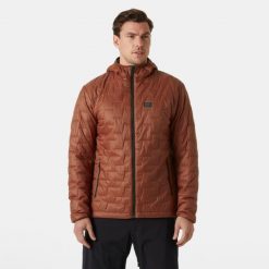 Wodoodporna kurtka z izolowanym kapturem Helly Hansen Lifaloft. Brązowe kurtki narciarskie i snowboardowe męskie Helly Hansen, m, bez wzorów, narciarskie. Za 922.00 zł.