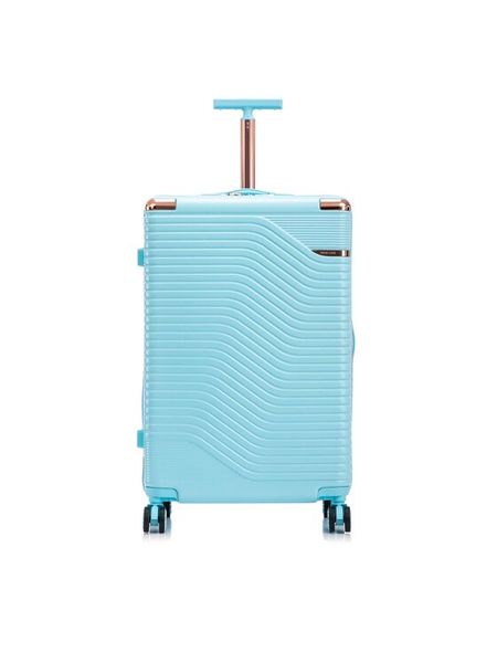 Semi Line Walizka duża T5811-5 Błękitny. Niebieskie walizki męskie Semi-line, bez wzorów, z tworzywa sztucznego, duże. Za 279.99 zł.