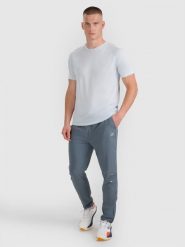 4F Spodnie do biegania szybkoschnące męskie - szare XL. Szare długie spodnie sportowe męskie 4f, bez wzorów, z tkaniny, do biegania. Za 229.99 zł.