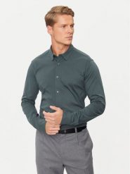 Only & Sons Koszula Robin 22031023 Zielony Slim Fit. Zielone koszule męskie Only & Sons, m, bez wzorów, z bawełny, bez kołnierzyka, bez ramiączek. Za 129.99 zł.