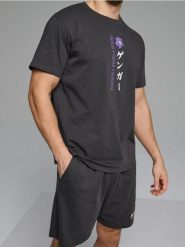 Bawełniana piżama dwuczęściowa z nadrukiem na plecach Pokemon - szary. Szare piżamy męskie Sinsay, l, bez wzorów, z bawełny, bez kołnierzyka, bez ramiączek. Za 49.99 zł.