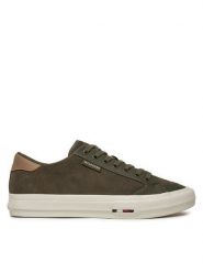Tommy Hilfiger Sneakersy Vulc Street Low FM0FM05458 Zielony. Zielone buty sportowe na co dzień męskie Tommy Hilfiger, m, bez wzorów, ze skóry, street, bez ramiączek, bez kaptura. Za 279.99 zł.