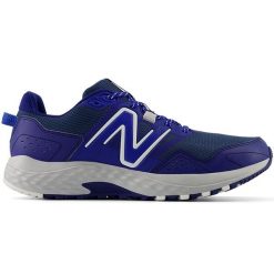 Buty męskie New Balance MT410CH8 – niebieskie. Niebieskie buty do biegania męskie New Balance, bez wzorów, z materiału, bez zapięcia, do biegania. Za 369.99 zł.