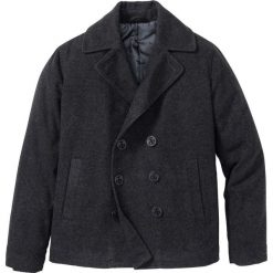 Kurtka bosmanka z materiału w optyce wełny bonprix antracytowy melanż. Kurtki męskie marki bonprix. Za 124.99 zł.