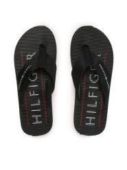 Tommy Hilfiger Japonki Massage Footbed FM0FM04474 Czarny. Czarne klapki i japonki męskie Tommy Hilfiger, bez wzorów, z materiału. Za 119.99 zł.
