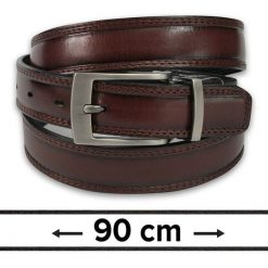 Dwustronny Pasek do Spodni, Czarno-Brązowy, 90 cm, Elegancki, Męski, Skórzany -ZET. Brązowe paski męskie Zet, bez wzorów, ze skóry, eleganckie. Za 89.00 zł.