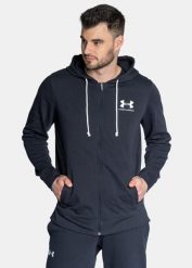Bluza z kapturem męska czarna Under Armour UA Rival Terry Lc Fz. Czarne bluzy z kapturem męskie Under Armour, l, bez wzorów, z kapturem. Za 179.99 zł.