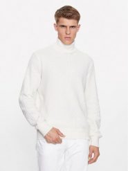 Armani Exchange Golf 6RZM2J ZM3FZ 1116 Biały Regular Fit. Białe kardigany męskie Armani Exchange, l, bez wzorów, z bawełny, bez ramiączek. Za 749.99 zł.