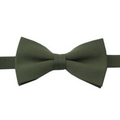 Wełniana Mucha Męska - His Story - Khaki. Zielone krawaty i muchy męskie His Story, z aplikacjami, z wełny, eleganckie. Za 49.00 zł.