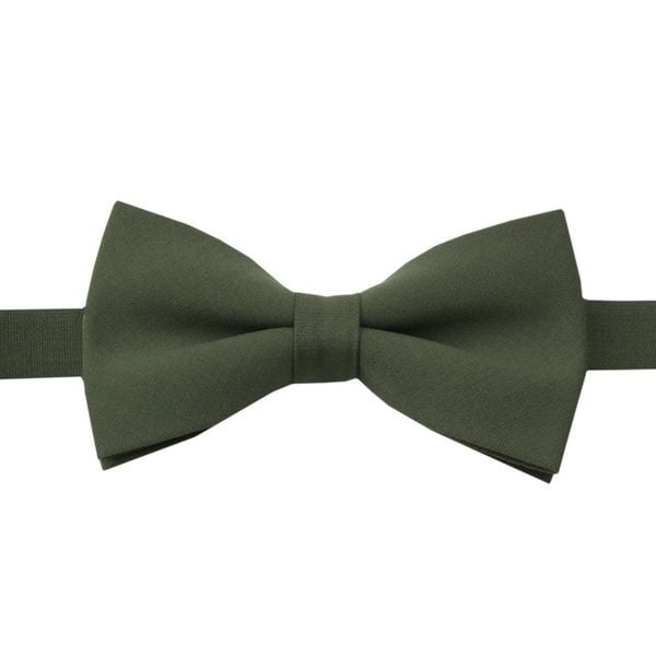 Wełniana Mucha Męska - His Story - Khaki. Zielone krawaty i muchy męskie His Story, z aplikacjami, z wełny, eleganckie. Za 49.00 zł.