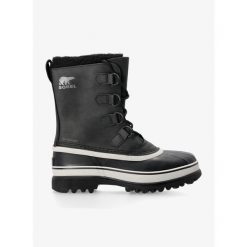 Buty zimowe męskie Sorel Caribou WP. Czarne buty trekkingowe męskie Sorel, na zimę, bez wzorów, bez zapięcia, trekkingowe. Za 749.99 zł.