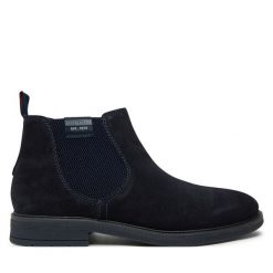 Sztyblety Bugatti. Niebieskie sztyblety męskie Bugatti, bez obcasa, bez zapięcia. Za 359.99 zł.