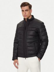 Guess Kurtka przejściowa M4YL16 WFHD0 Czarny Regular Fit. Czarne kurtki męskie Guess, m, z aplikacjami, ze skóry, bez ramiączek, bez kaptura. Za 577.50 zł.