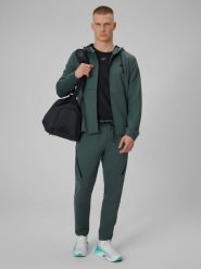 4F Spodnie treningowe szybkoschnące męskie - szare L. Szare długie spodnie sportowe męskie 4f, bez wzorów, ze skóry, na fitness i siłownię. Za 199.99 zł.