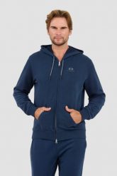 LA MARTINA Granatowa bluza Hooded Cot. Niebieskie bluzy nierozpinane męskie La Martina, l, bez wzorów, bez ramiączek, bez kaptura. W wyprzedaży za 355.12 zł.