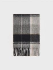 Szal z wełną - ciemnoszary. Szare szaliki męskie Reserved, bez wzorów, z wełny. W wyprzedaży za 79.99 zł.