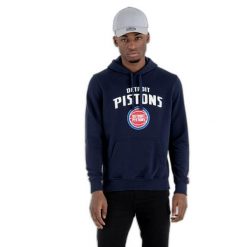 Bluza z kapturem Detroit Pistons NBA. Niebieskie bluzy z kapturem męskie New Era, m, bez wzorów, z kapturem. Za 294.50 zł.