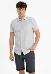 Bawełniana koszula, Regular Fit, C-TANDOR. Koszule męskie Volcano, na lato, l, bez wzorów, z bawełny, bez kołnierzyka, bez ramiączek. Za 129.99 zł.