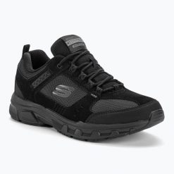 Buty męskie SKECHERS Oak Canyon. Czarne buty zimowe męskie Skechers, bez wzorów, sportowe, bez obcasa, bez zapięcia. Za 209.99 zł.