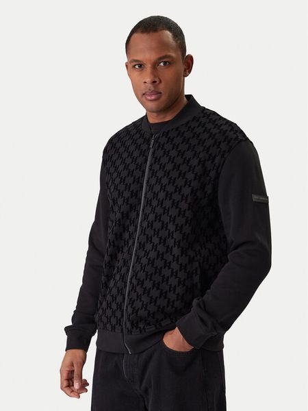 KARL LAGERFELD Bluza 705002 561910 Czarny Regular Fit. Czarne bluzy rozpinane męskie KARL LAGERFELD, m, bez wzorów, z bawełny, bez ramiączek, bez kaptura. Za 839.99 zł.