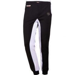 Plein Sport XAVI Spodnie treningowe black/white. Długie spodnie sportowe męskie marki Plein Sport. W wyprzedaży za 755.40 zł.