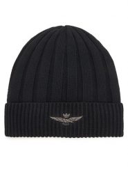 Aeronautica Militare Czapka 252CU0063UL00485 Czarny. Czarne czapki męskie Aeronautica Militare, na zimę, bez wzorów, z bawełny. Za 209.99 zł.