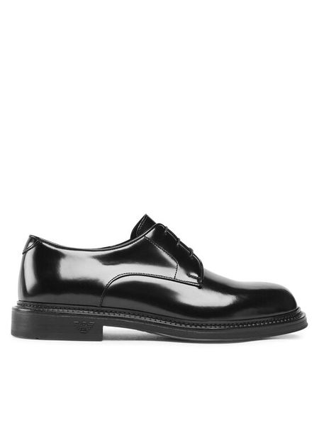 Emporio Armani Półbuty X4C653 XF740 00002 Czarny. Czarne eleganckie półbuty męskie Emporio Armani, ze skóry, wizytowe, bez obcasa, bez zapięcia. Za 1,319.00 zł.