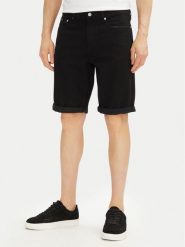 Calvin Klein Jeans Szorty jeansowe J30J327514 Czarny Slim Fit. Czarne szorty męskie Calvin Klein Jeans, bez wzorów, z bawełny. Za 169.99 zł.