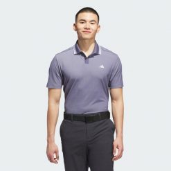 Koszulka polo Ultimate365 Tour Twistknit Pique. Fioletowe koszulki polo męskie ADIDAS, l, bez wzorów, sportowe, bez kołnierzyka, bez ramiączek. Za 349.00 zł.