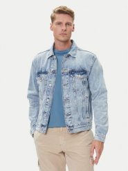 Tommy Jeans Kurtka jeansowa Ryan DM0DM21242 Niebieski Regular Fit. Niebieskie kurtki męskie Tommy Jeans, l, bez wzorów, z bawełny, bez ramiączek, bez kaptura. Za 509.99 zł.