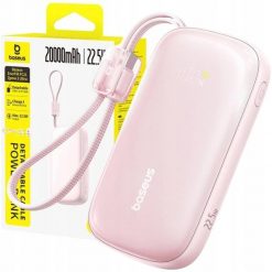 Powerbank Baseus Powerbank EnerFill FC21 Qpow 20000mAh 22.5W z wyświetlaczem z dołączonym kablem - różowy. Czerwone powerbanki Baseus. Za 105.11 zł.
