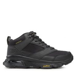 Trekkingi Skechers. Czarne buty trekkingowe męskie Skechers, bez wzorów, sportowe, bez obcasa, bez zapięcia. Za 319.99 zł.