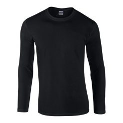 Koszulka Z Długim Rękawem Unisex Softstyle Dla Dorosłych. Czarne koszulki męskie z długim rękawem GILDAN, xl, bez wzorów, sportowe, bez kołnierzyka, bez ramiączek. Za 65.99 zł.